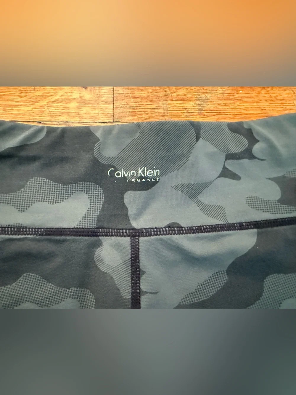 Calvin Klein High-Rise Camo Wick Performance Leggings Black Olive Size S